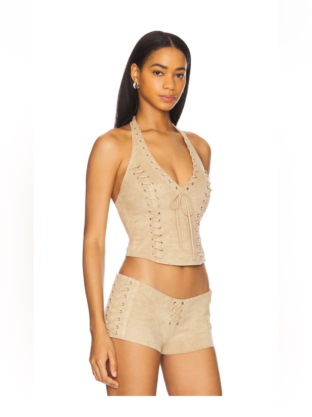 I.AM.GIA Suede Lace-Up Short Set